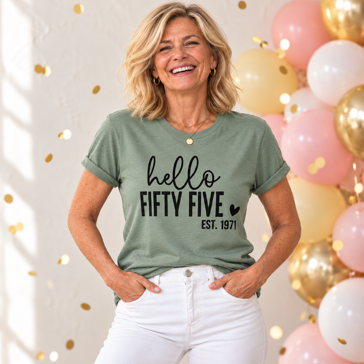 Hello Fifty-Five 55th Birthday T-Shirt – Est. 1971