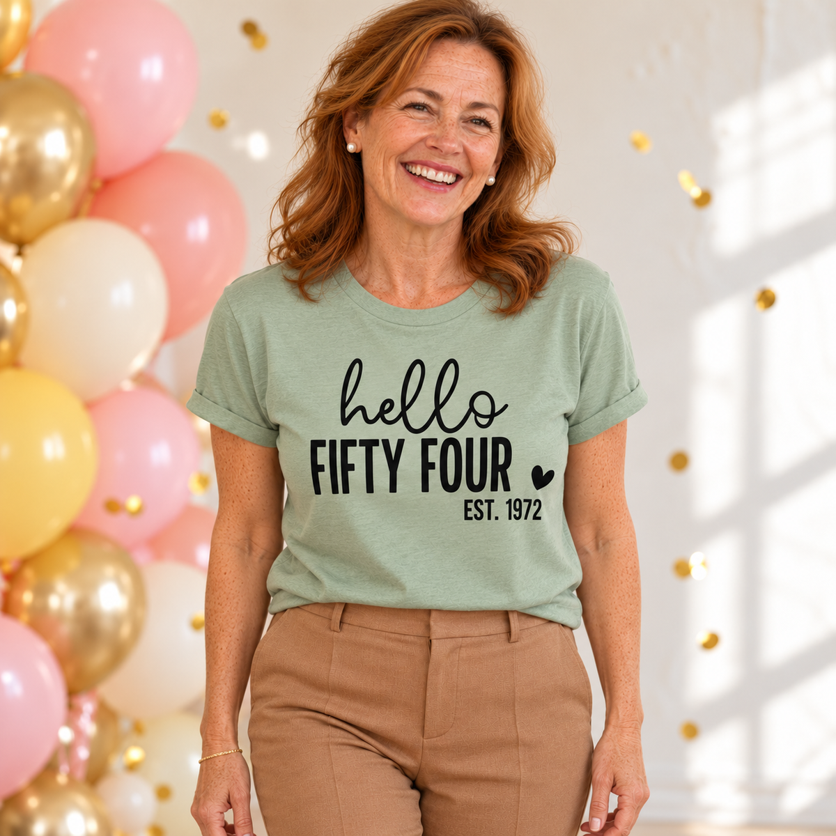 Hello Fifty-Four 54th Birthday T-Shirt – Est. 1972