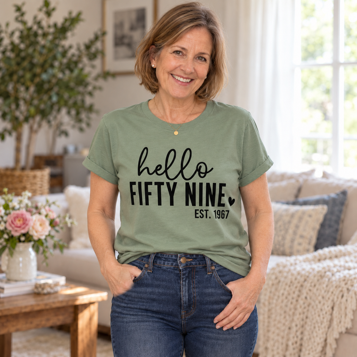 Hello Fifty-Nine 59th Birthday T-Shirt – Est. 1967