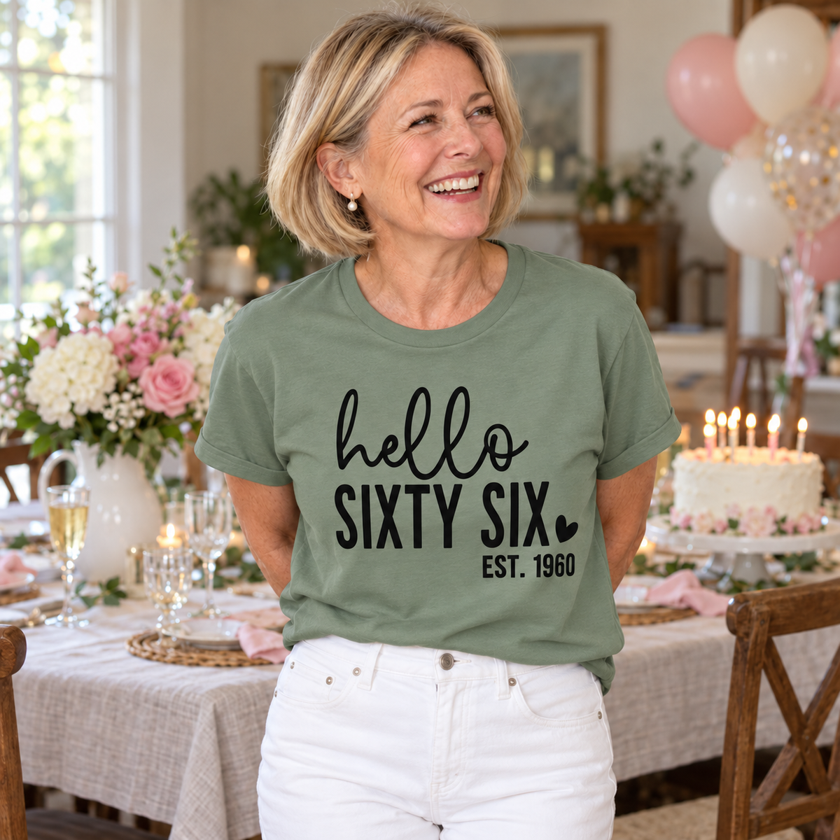 Hello Sixty-Six 66th Birthday T-Shirt – Est. 1960