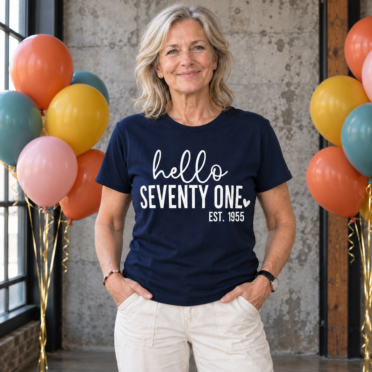 Hello Seventy-One 71st Birthday T-Shirt – Est. 1955