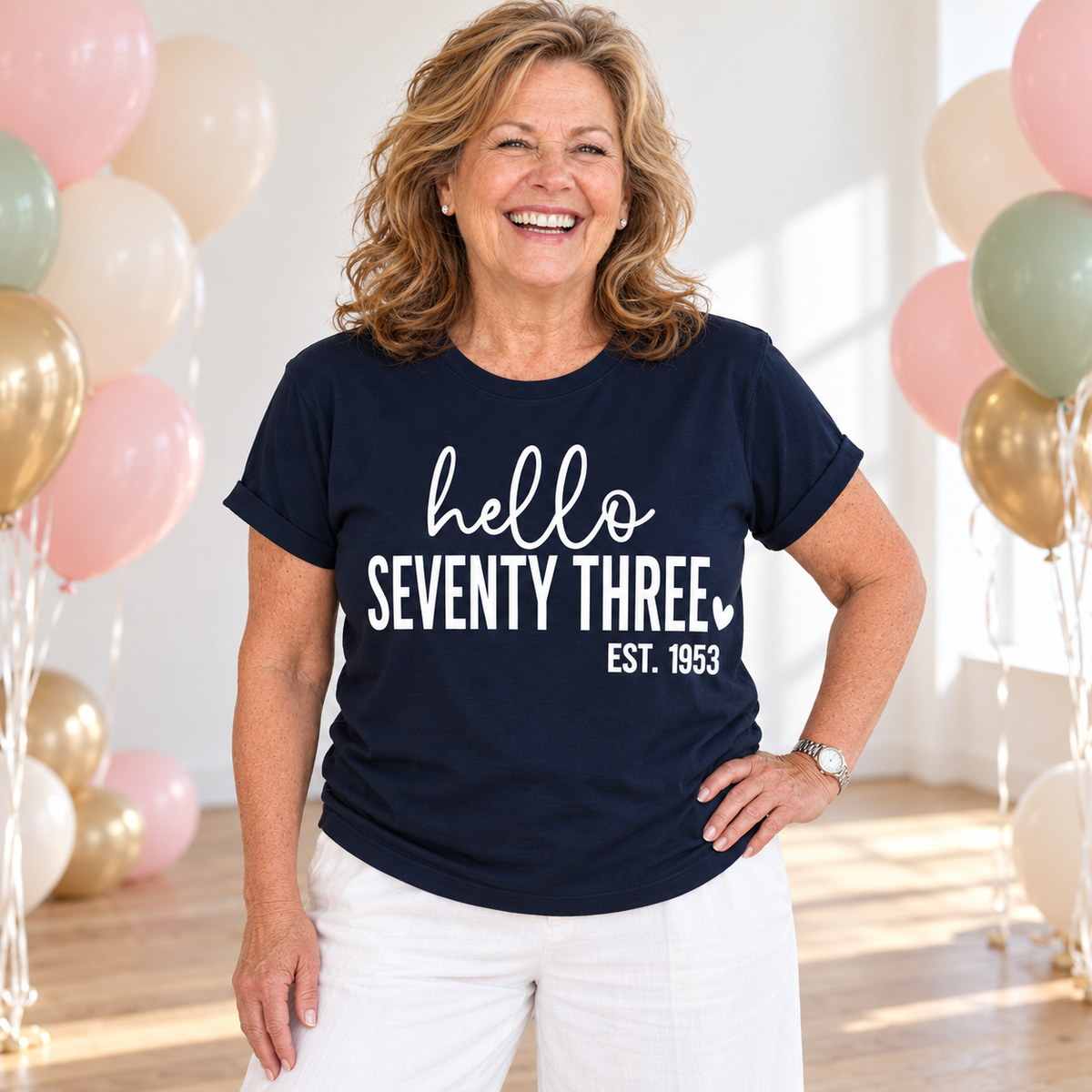 Hello Seventy-Three 73rd Birthday T-Shirt – Est. 1953
