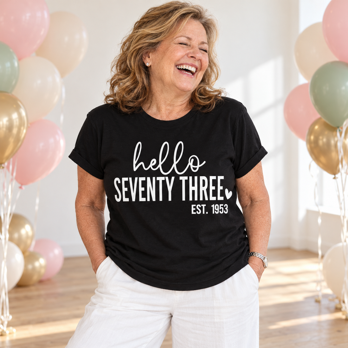 Hello Seventy-Three 73rd Birthday T-Shirt – Est. 1953