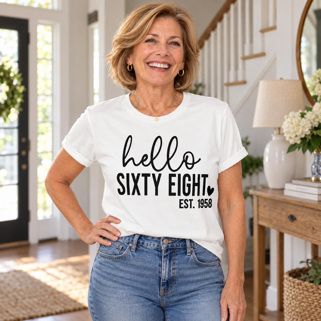 Hello Sixty-Eight 68th Birthday T-Shirt – Est. 1958