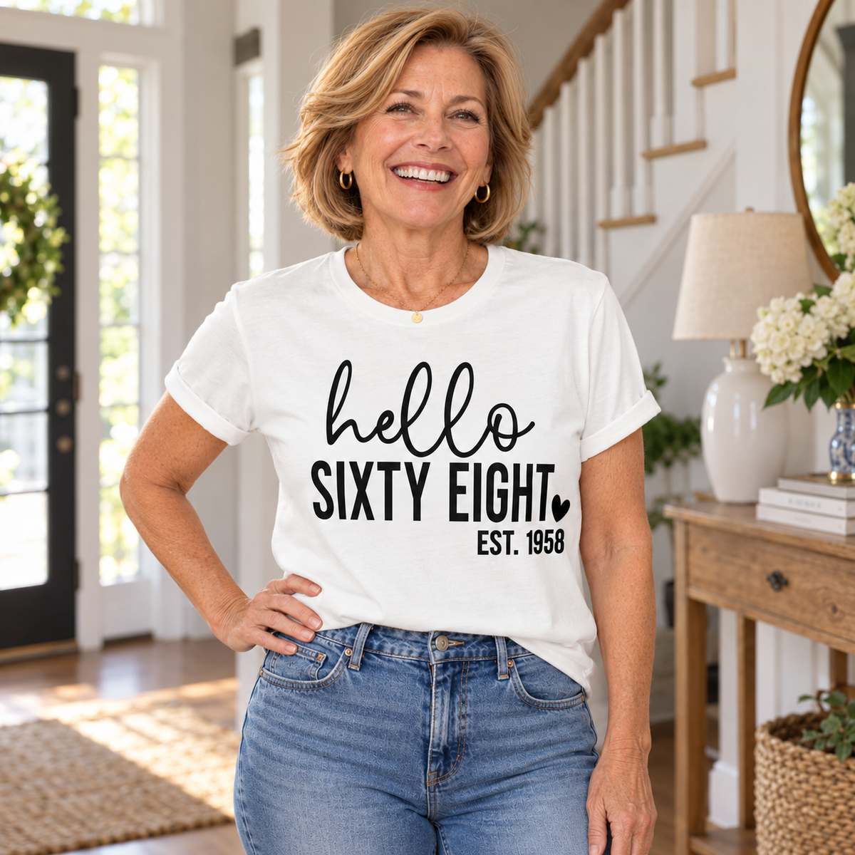 Hello Sixty-Eight 68th Birthday T-Shirt – Est. 1958