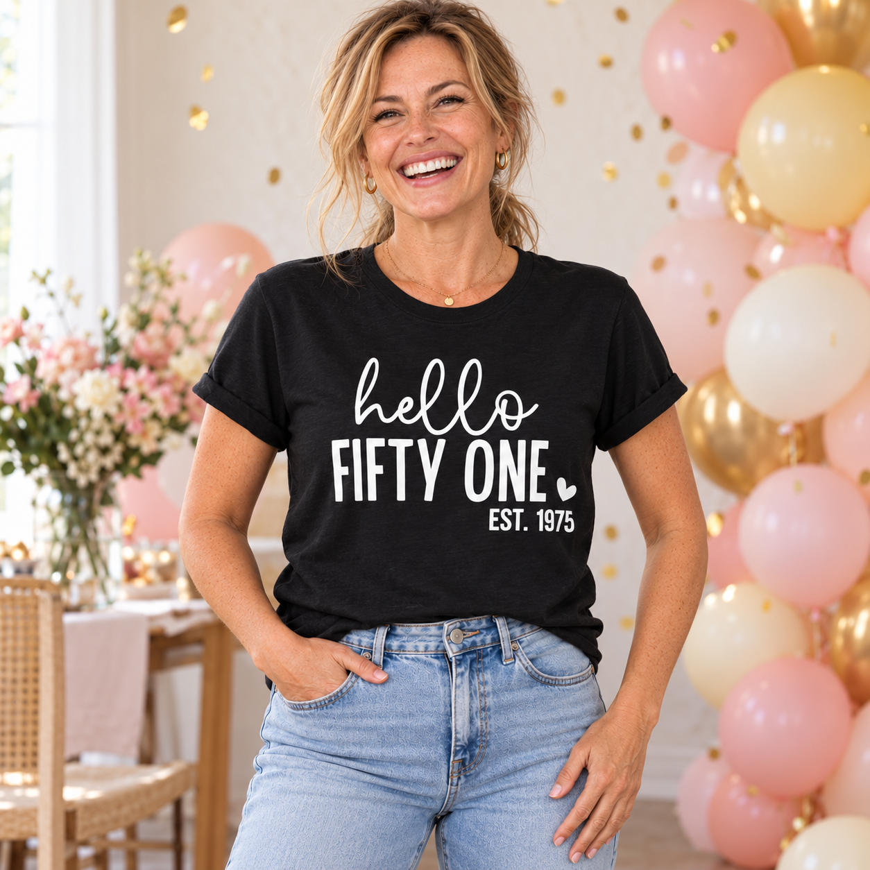 Hello Fifty-One 51st Birthday T-Shirt – Est. 1975