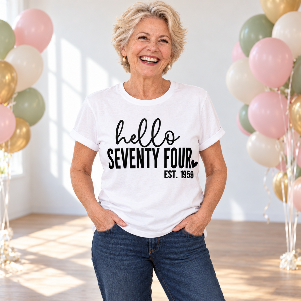 Hello Seventy-Four 74th Birthday T-Shirt – Est. 1952