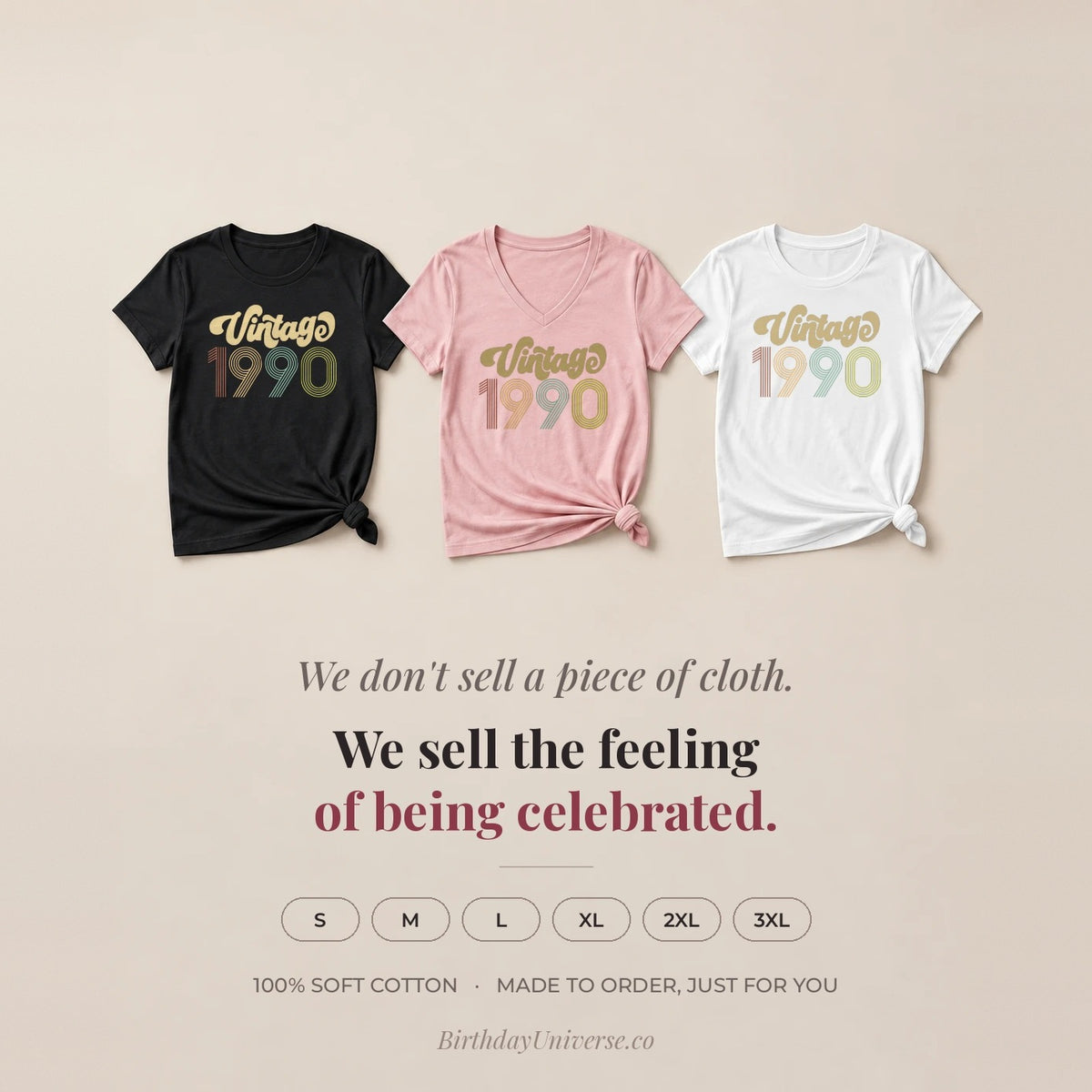 Vintage 1990 - Retro 36th Birthday T-Shirt for Women - Flat Lay