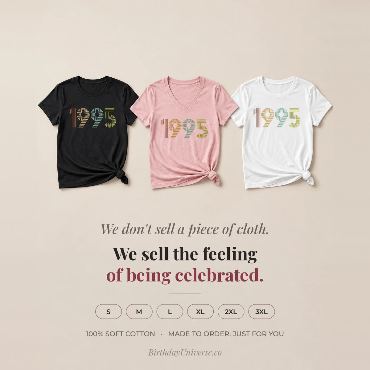 1995 Birth Year Shirt - Retro 31st Birthday T-Shirt for Women - Flat Lay